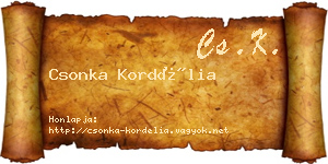 Csonka Kordélia névjegykártya